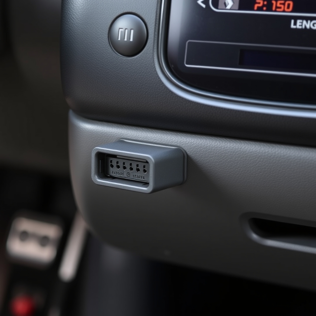 Localisation de la prise de diagnostic OBD2 sur le Renault Scénic III 1.4 TCe